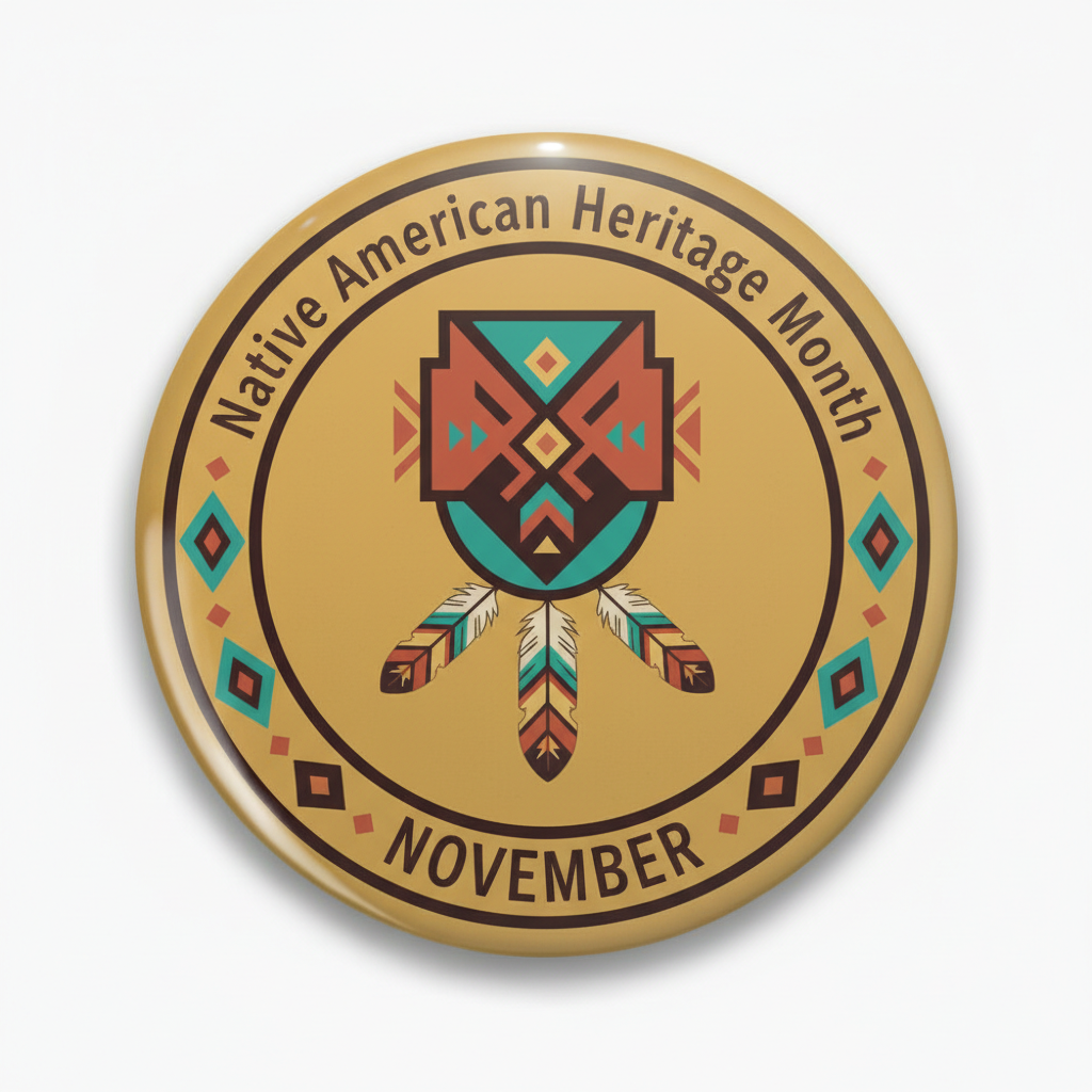 Native American Heritage Month (November) Pinback 2.25-inch