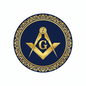 Navy Blue Gold Masonic Freemason Pins Pinback 2.25-inch