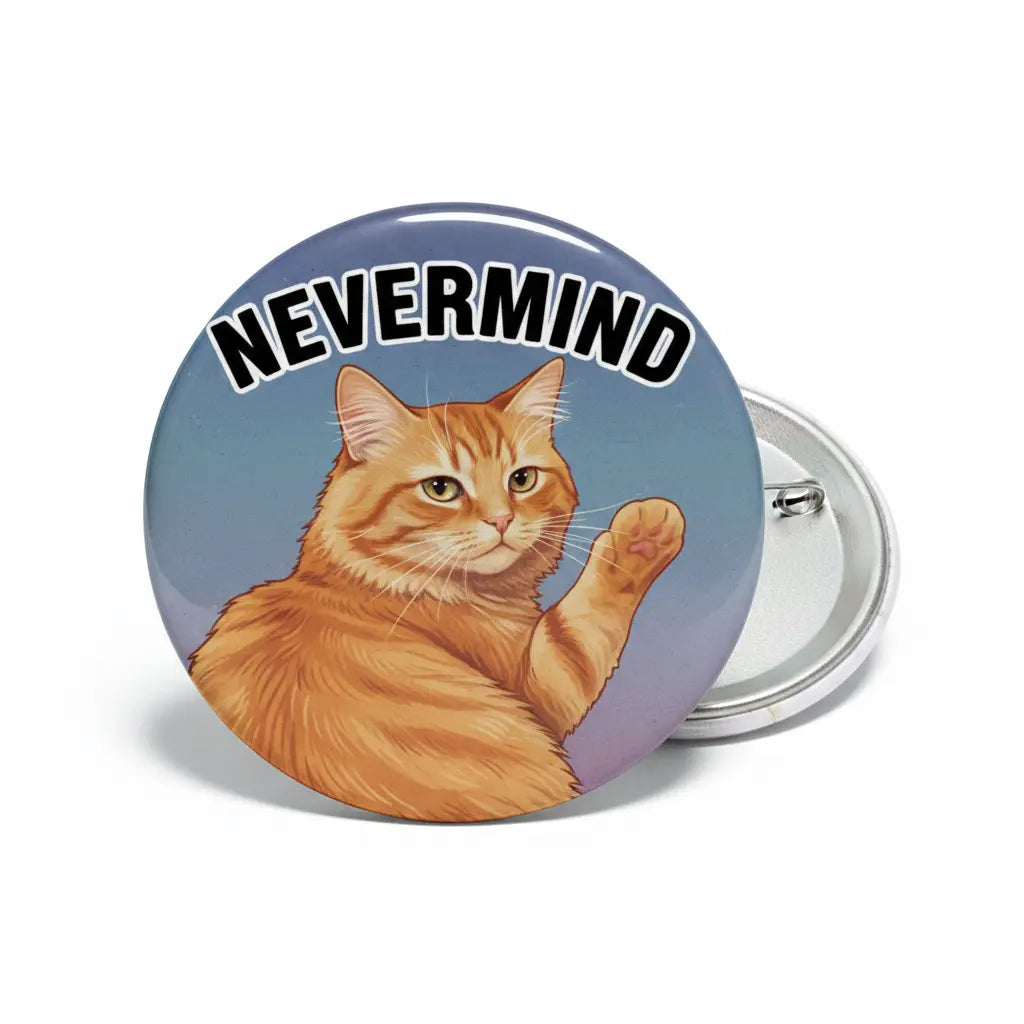 Never mind Cat Meme Funny Pin Button 2.25-inch - mypinbacks.com
