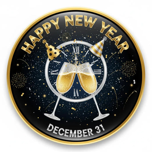 New Years Eve (December 31) Pinback 2.25-inch