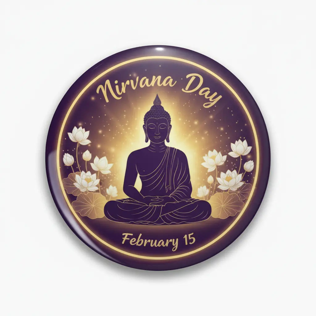 Nirvana Day (February 15) Pin Button 2.25-inch - mypinbacks.com