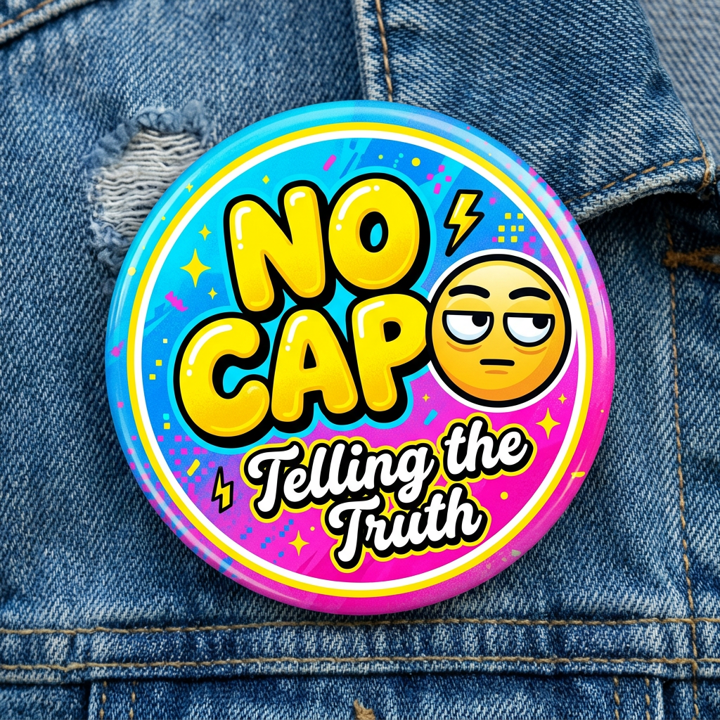 No cap Generation Z Telling the True MEME Pin Button 2.25-inch