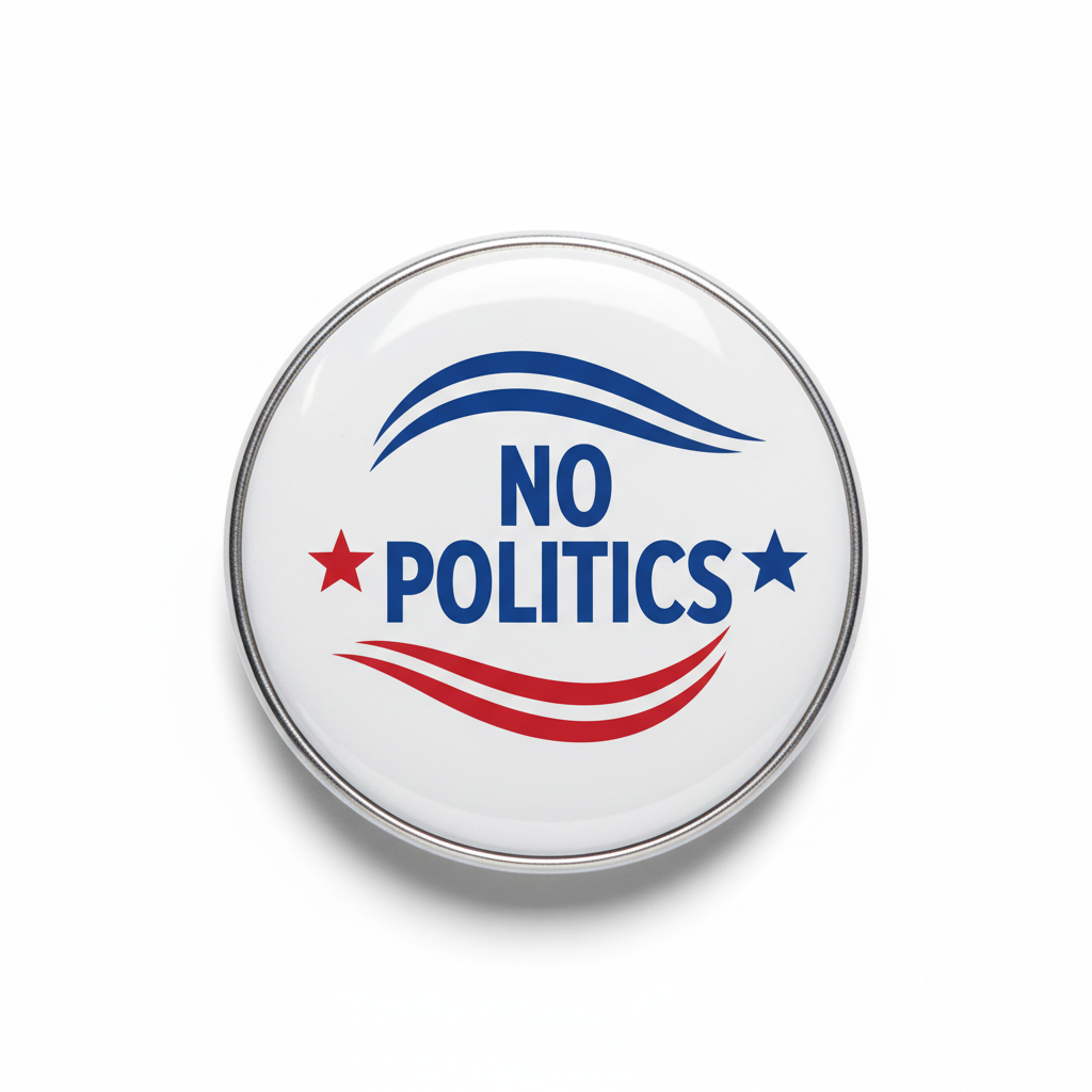 NO POLITICS Pinback 2.25-inch