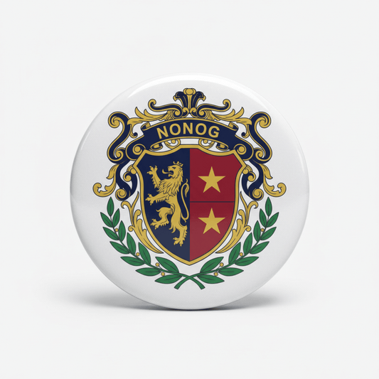 Nonog Family Crest Coat of Arms Pinback 3-inch - My Pinbacks