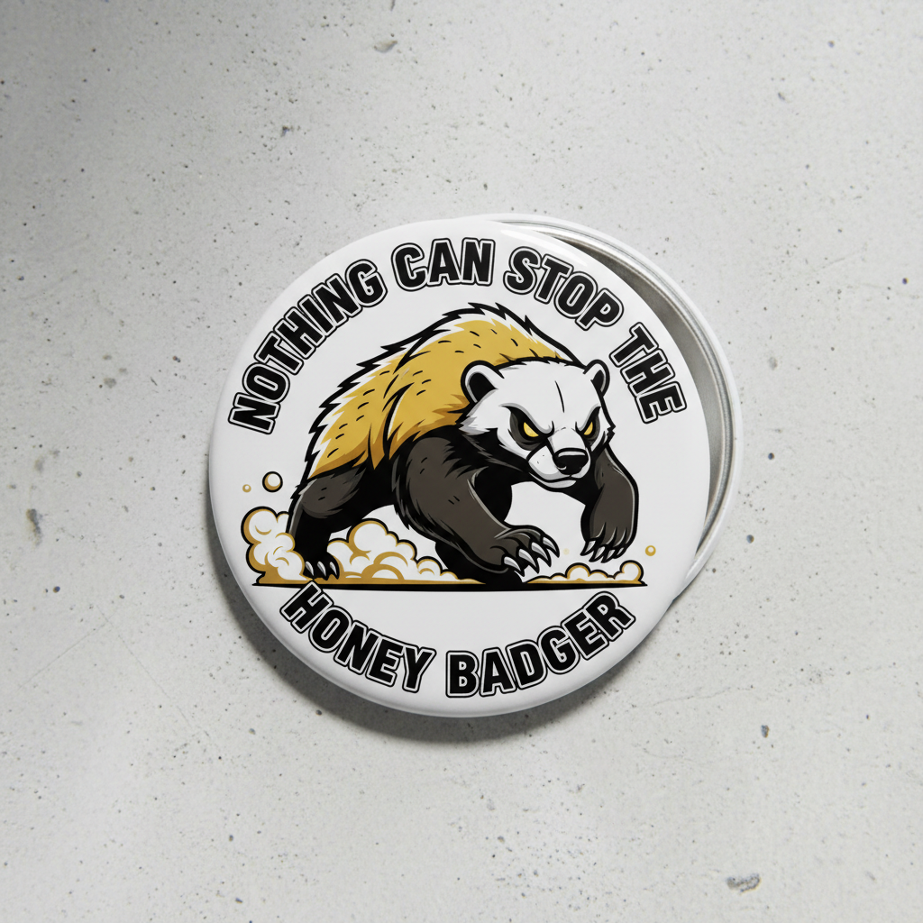 Nothing Can STOP the Honey Badger Design Pinback 2.25-inch