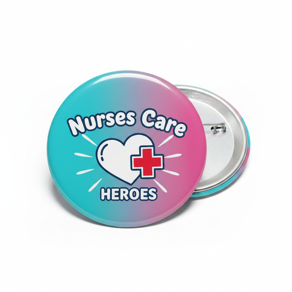 Nurses Care Pinback 2.25-inch