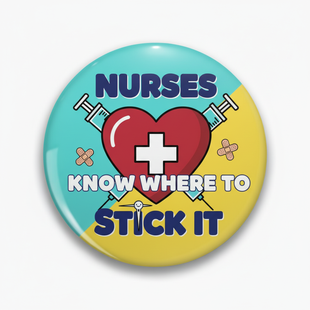 Nurses Know Where to Stick it Pinback 2.25-inch