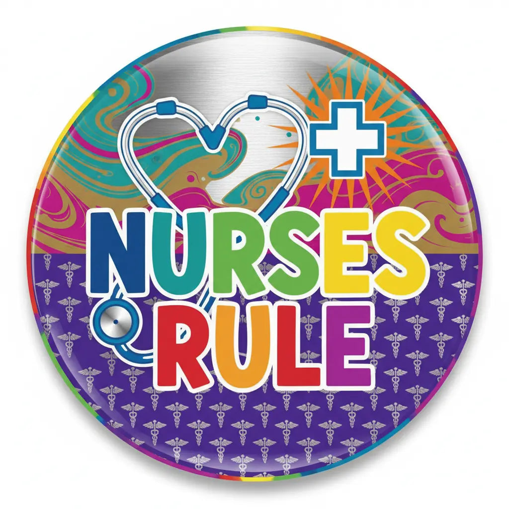 Nurses Rule Pinback 2.25-inch