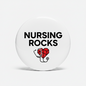 Round white badge reel with “Nursing Rocks” text and stethoscope icon