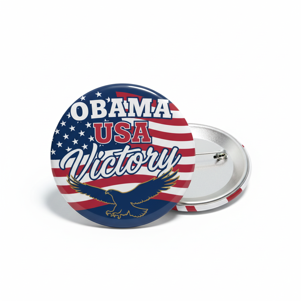 Obama USA Victory Pinback 2.25-inch