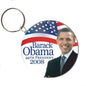 Barack Obama 44th President 2008 oval keychain with smiling portrait and stars