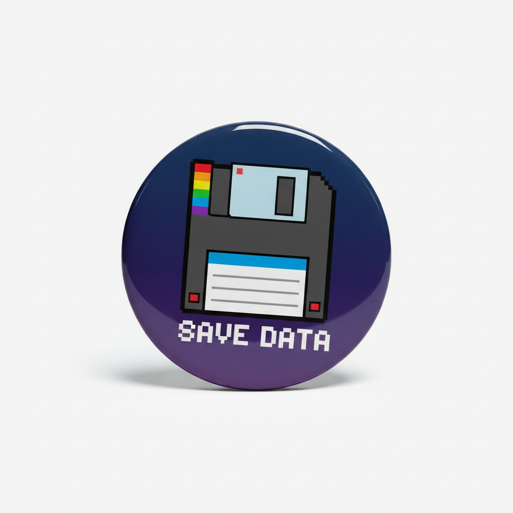 Old School Floppy Disk Pinback 2.25-inch