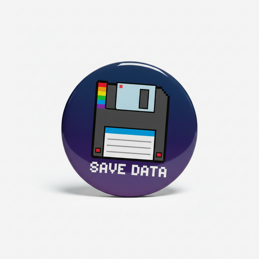 Old School Floppy Disk Pinback 2.25-inch
