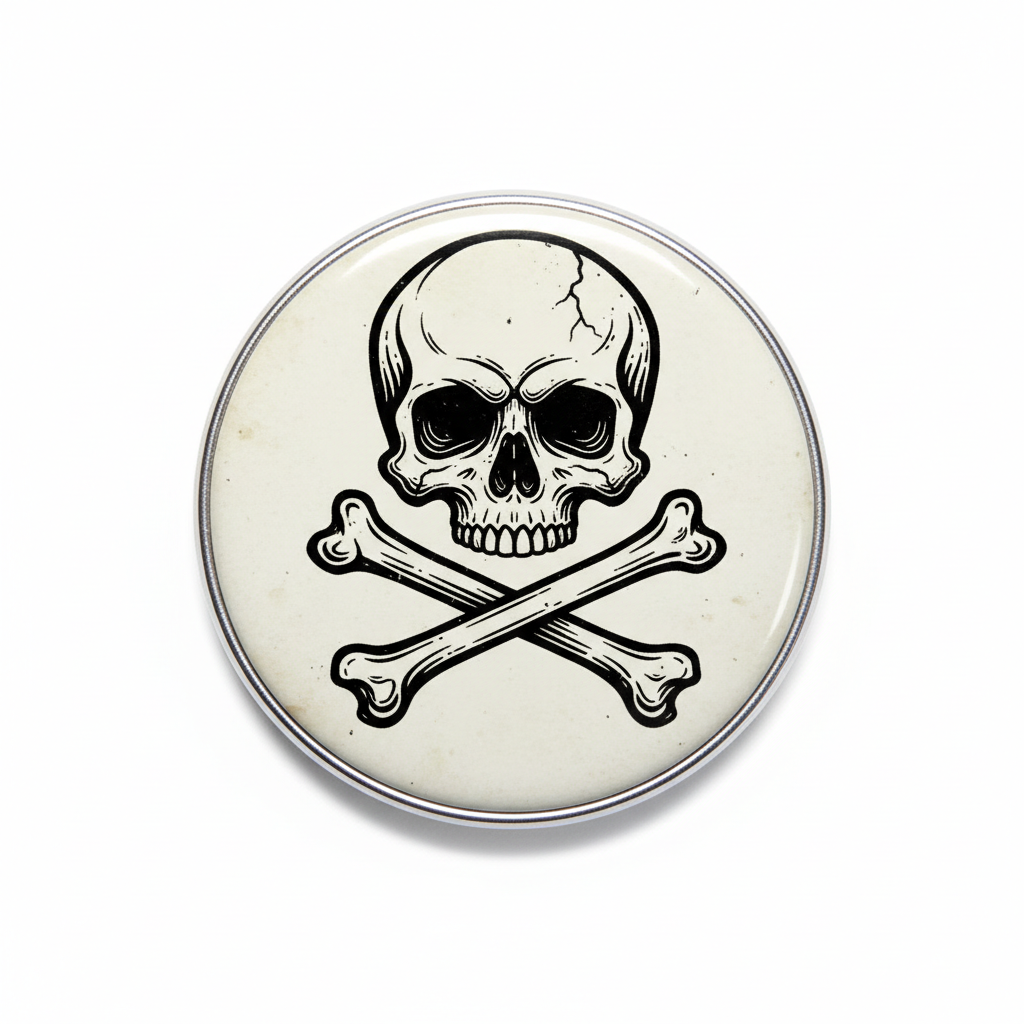 Old Skull and Cross bones Pinback 2.25-inch
