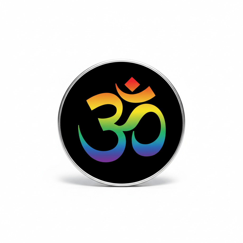 Om Ohm Aum Indian sacred sound Pinback 2.25-inch - My Pinbacks