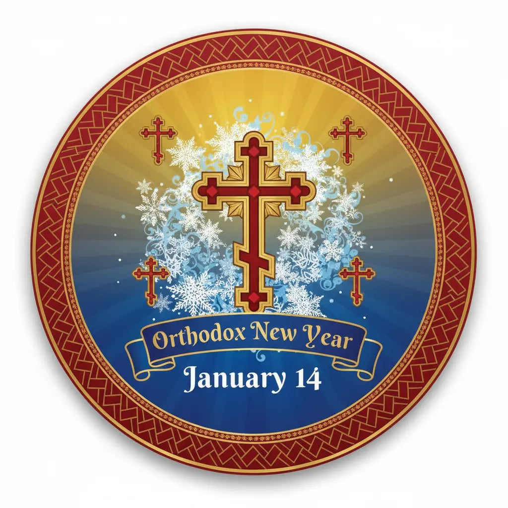 Orthodox New Year (Jan 14) Pinback 2.25-inch