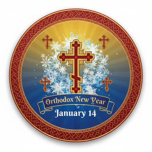 Orthodox New Year (Jan 14) Pinback 2.25-inch