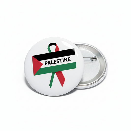Palestine ribbon enamel pin badge with metal backing and safety clasp, 2.25-inch