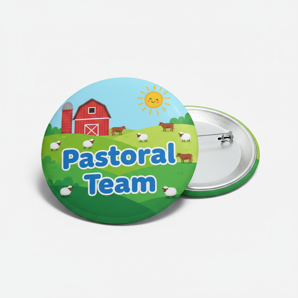 Pastoral Team Button Pinback 2.25-inch
