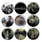 Set of eight round pinback buttons with The Walking Dead character artwork