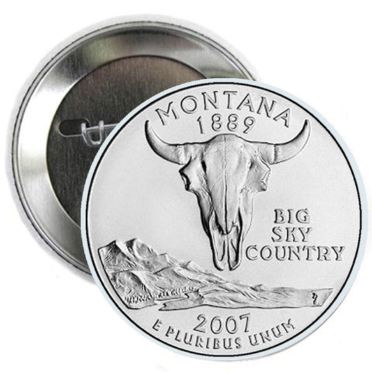 Moneda de 2,25" con imagen de la casa de la moneda del estado de Montana y Nebraska