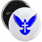 2.25-inch round peace magnet with blue dove and white cross