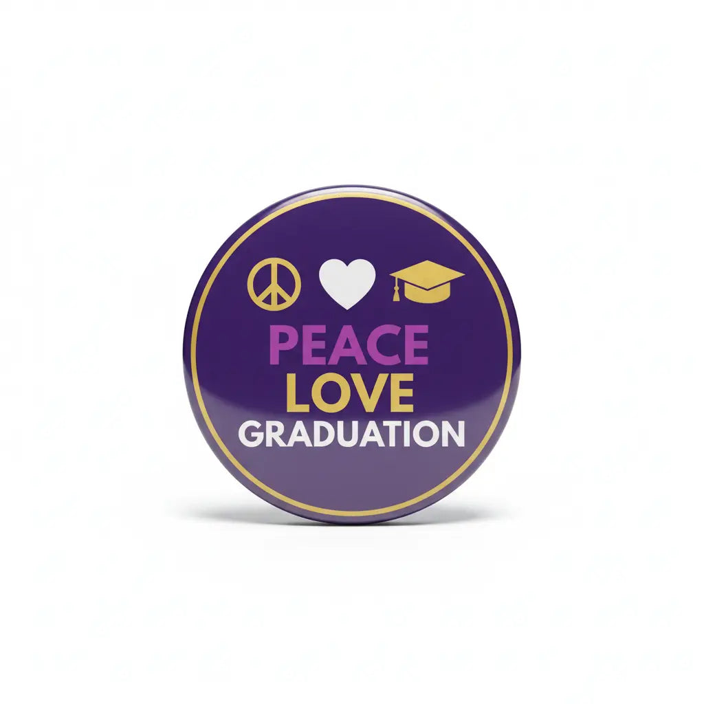 Peace Love Graduation Pinback 2.25-inch