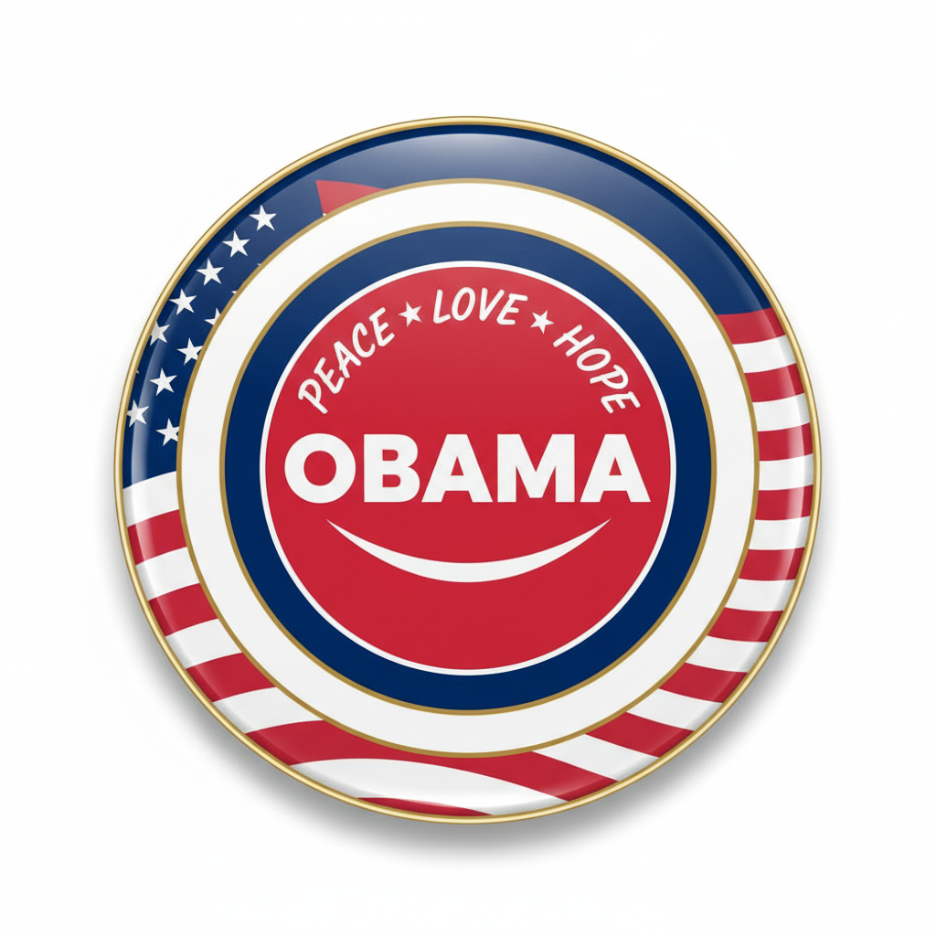 Peace Love Hope Obama Pinback 2.25-inch