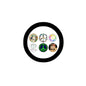 Hippie symbol pinback set of 6 colorful round peace and peace-sign designs