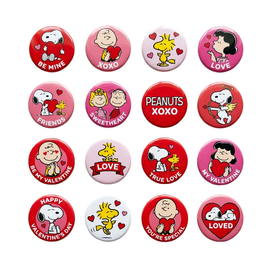 Valentine's Theme Collection Pin Button 1.25-inch 16 Pcs