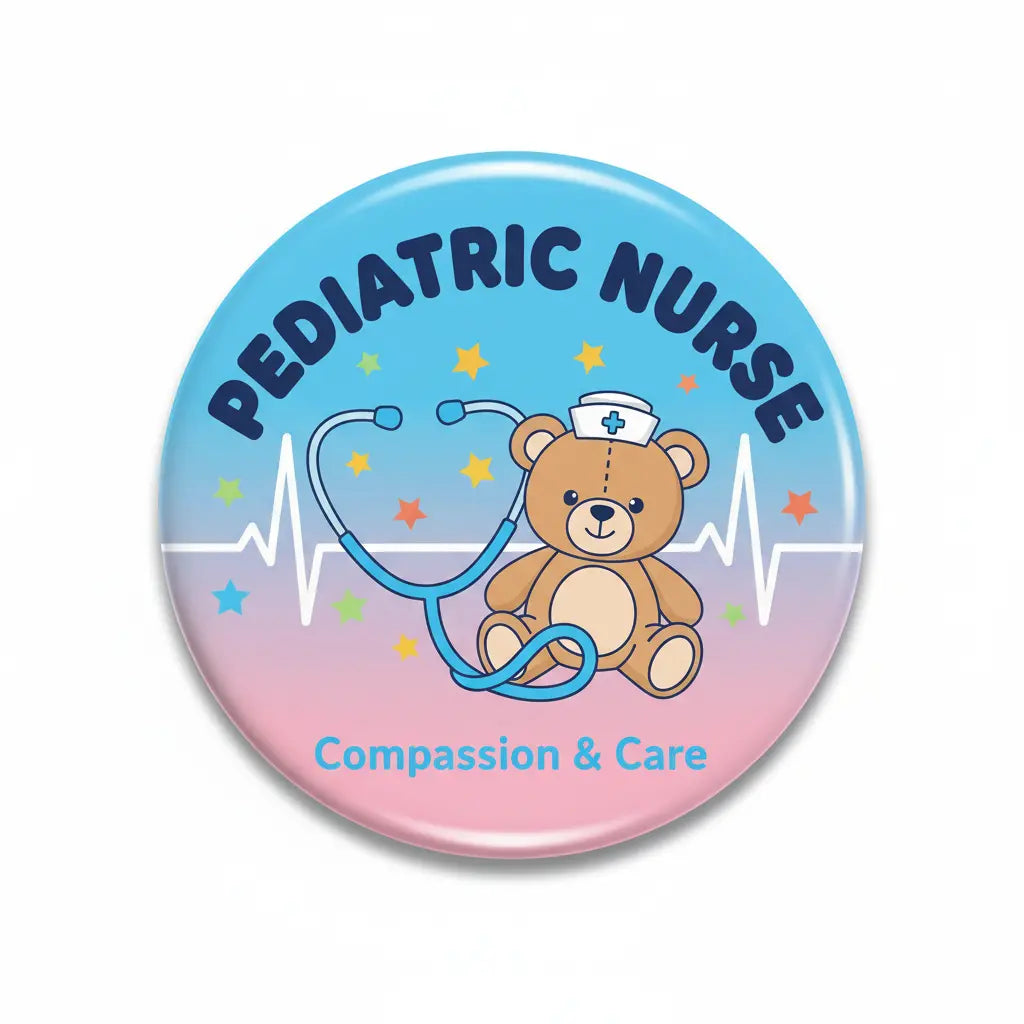 Pediatric Nurse Pin Button 2.25-inch - mypinbacks.com