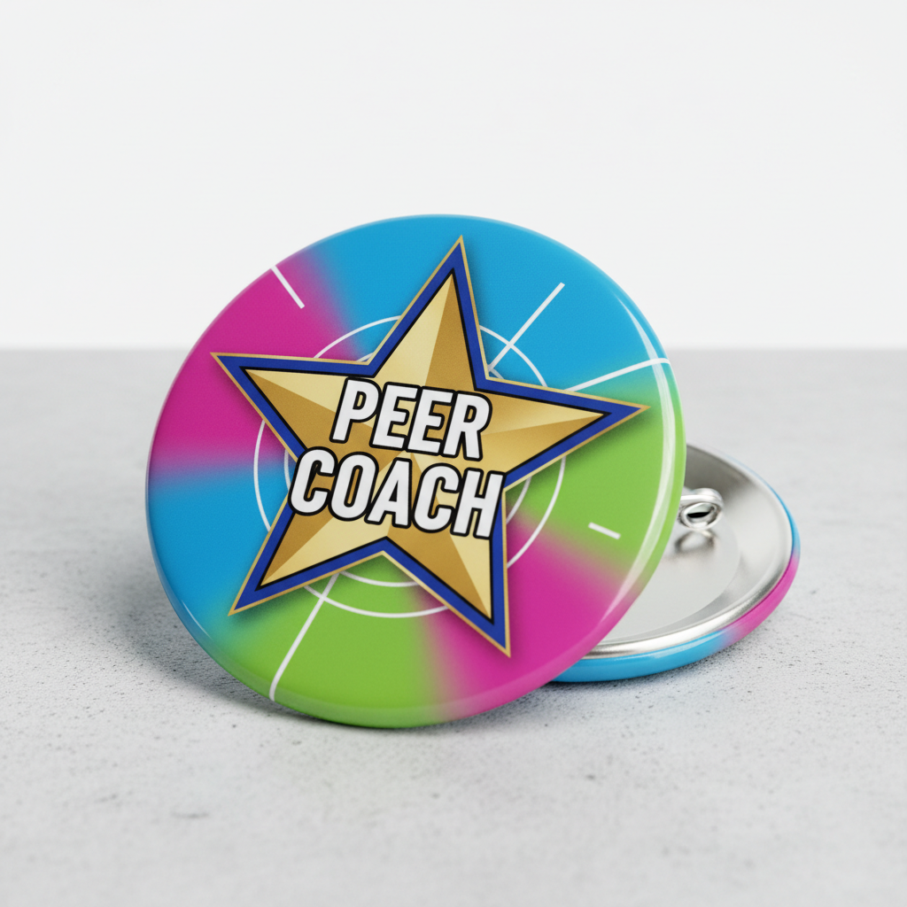 Peer Coach Star Pinback 2.25-inch