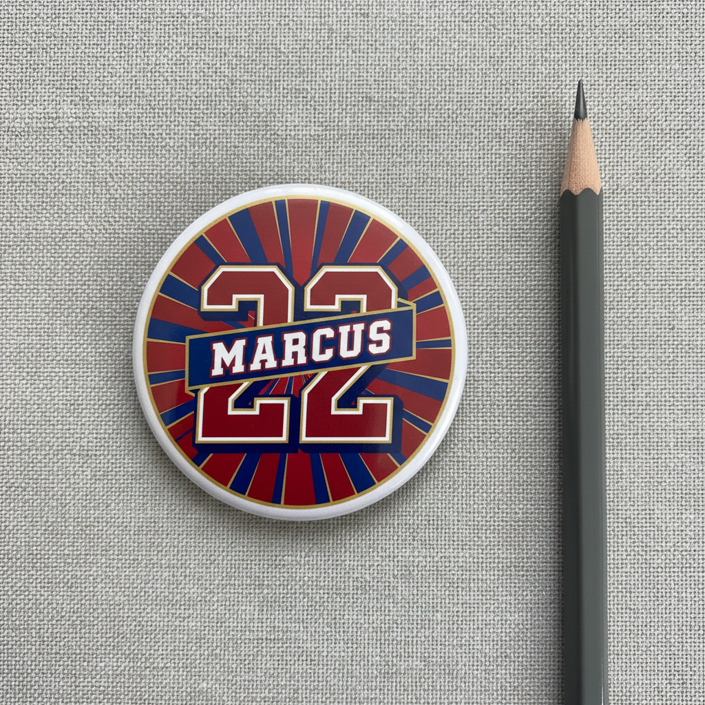 Personalized Name Number Colors Sports Fans Pinback 2.25-inch