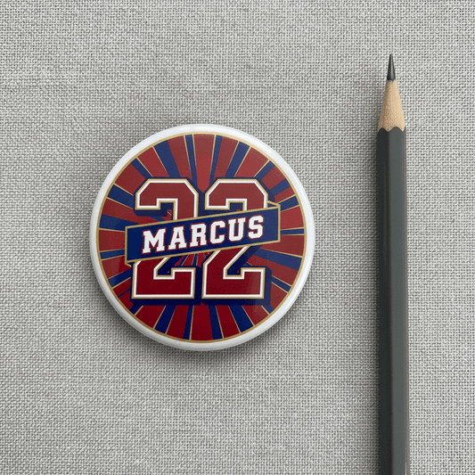 Personalized Name Number Colors Sports Fans Pinback 2.25-inch - My Pinbacks
