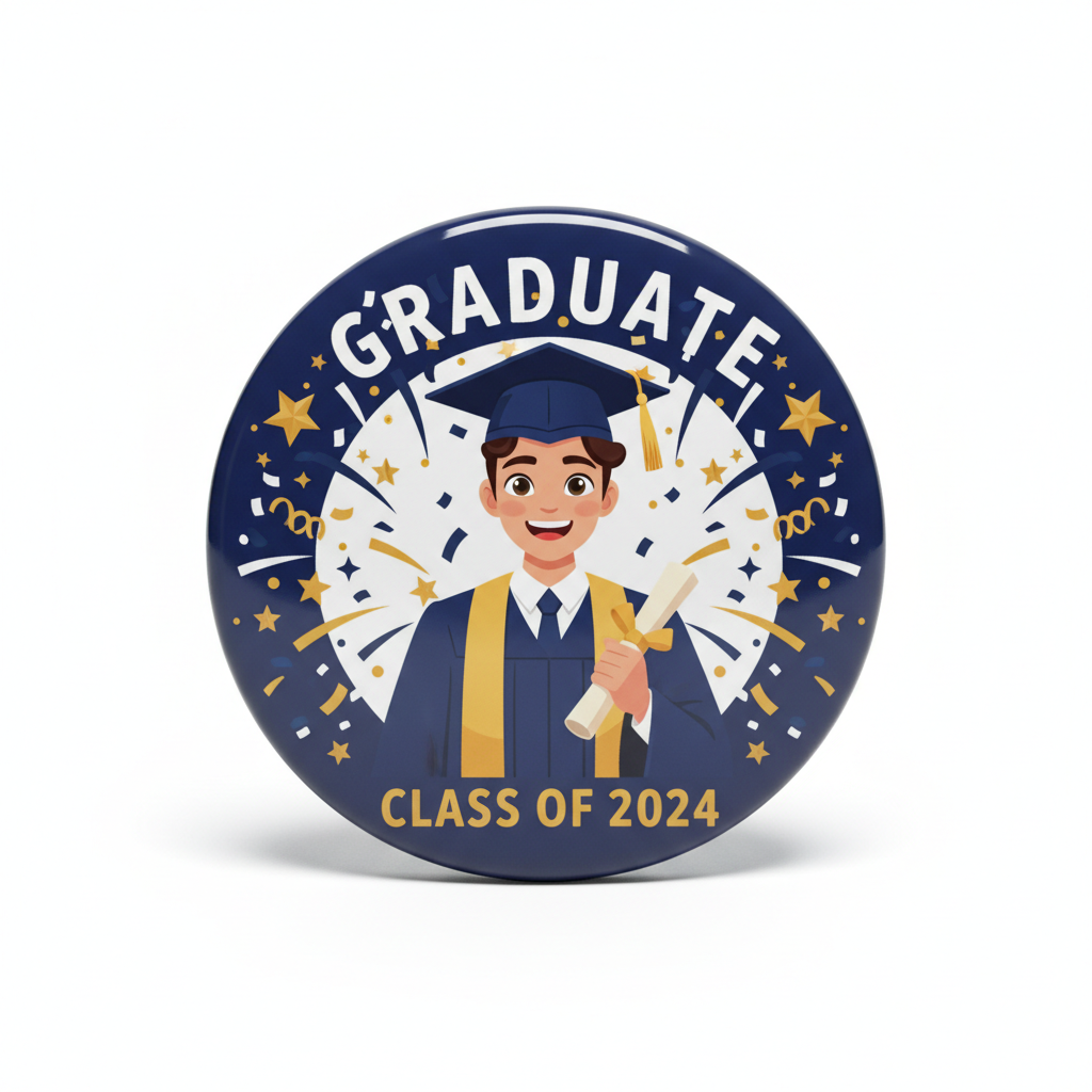 Photo Graduation Celebration Pinback 2.25-inch
