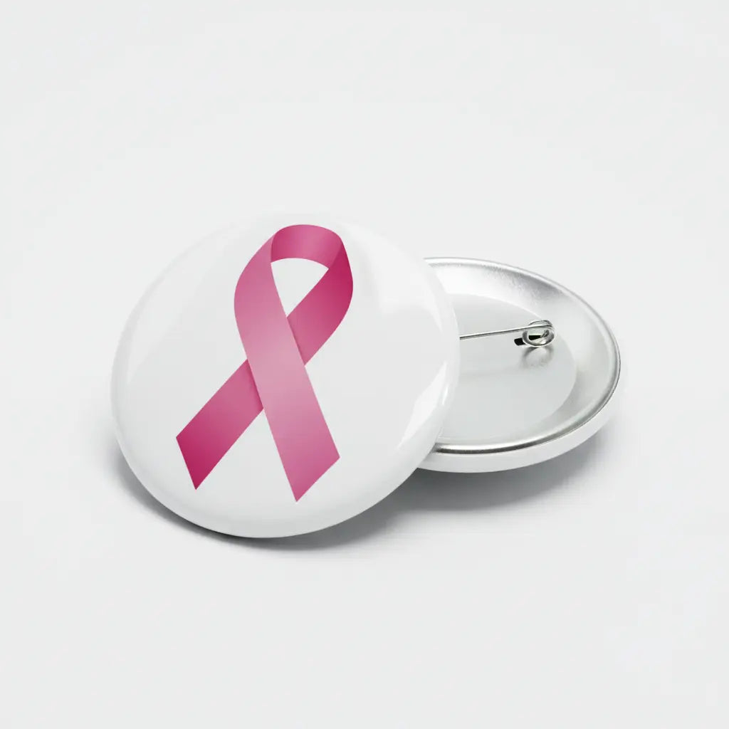 Pink Breast Cancer Awareness Ribbon Pinback 2.25-inch