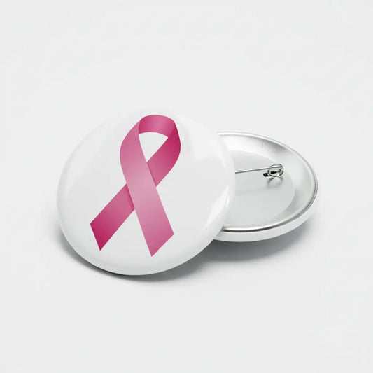 Pink Breast Cancer Awareness Ribbon Pinback 2.25-inch