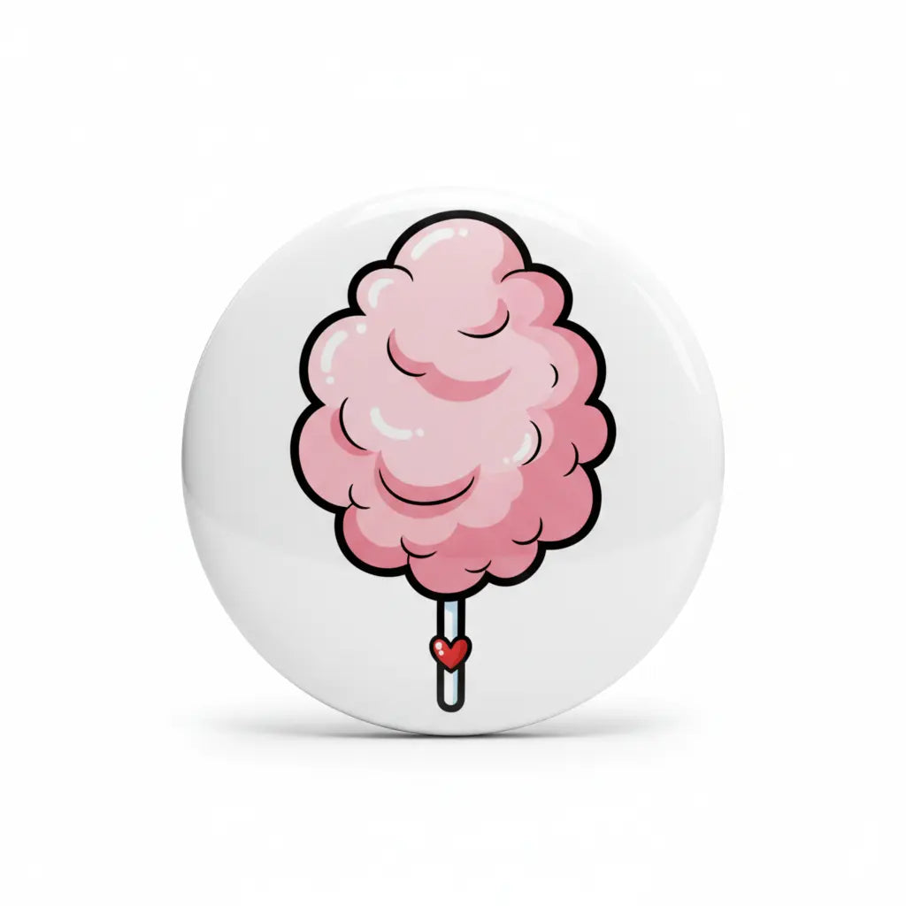 Pink Cotton Candy Pinback 2.25-inch