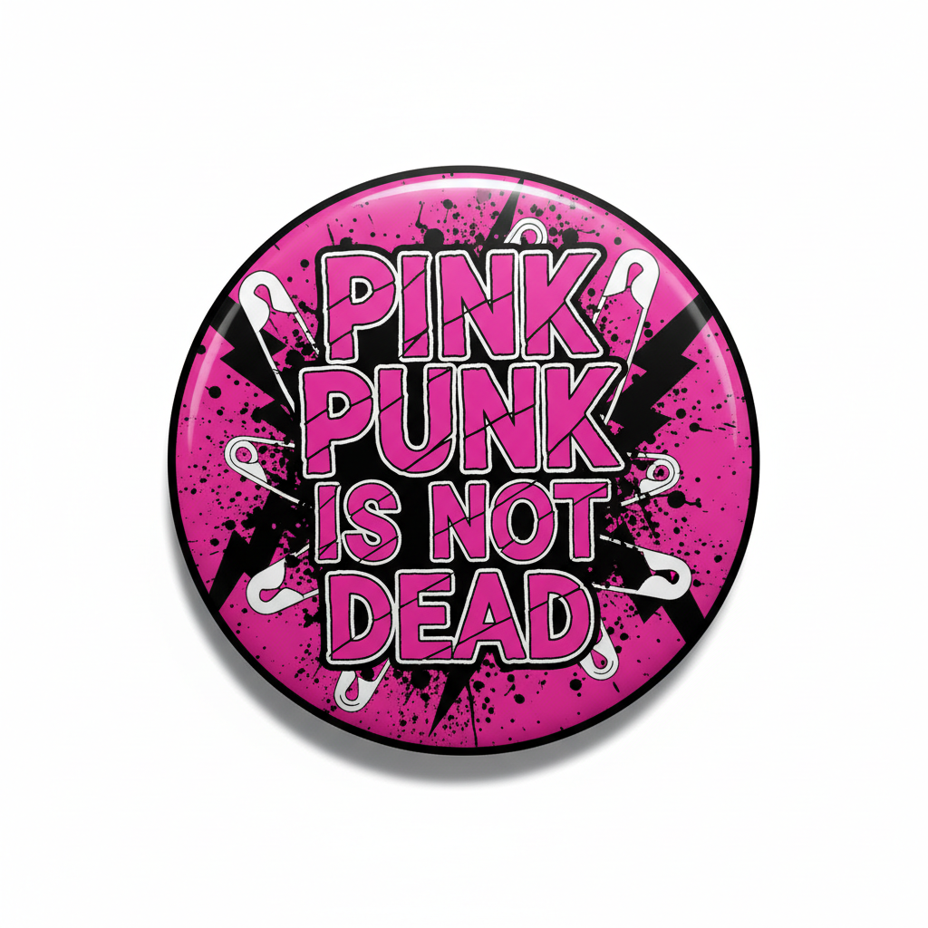Pink Punk Is Not Dead Pinback 2.25-inch