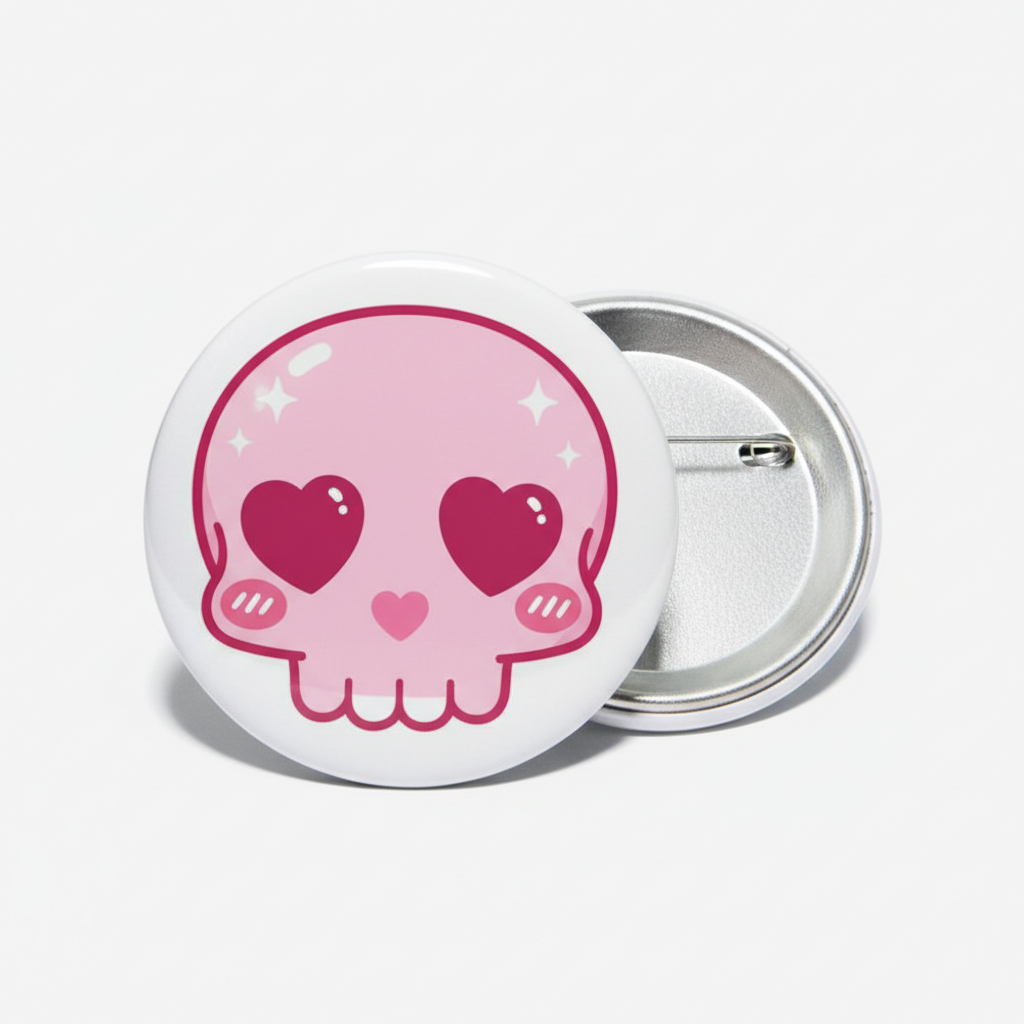 Pink Skulls Pinback 2.25-inch