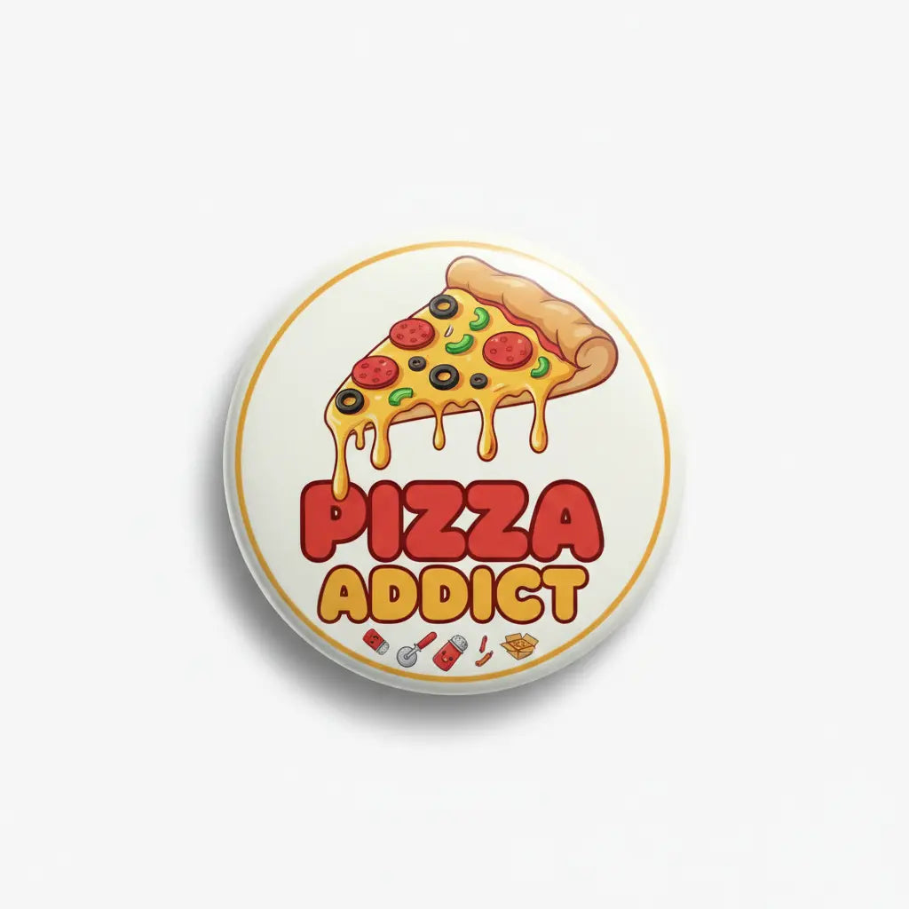 Pizza Addict Pinback 2.25-inch