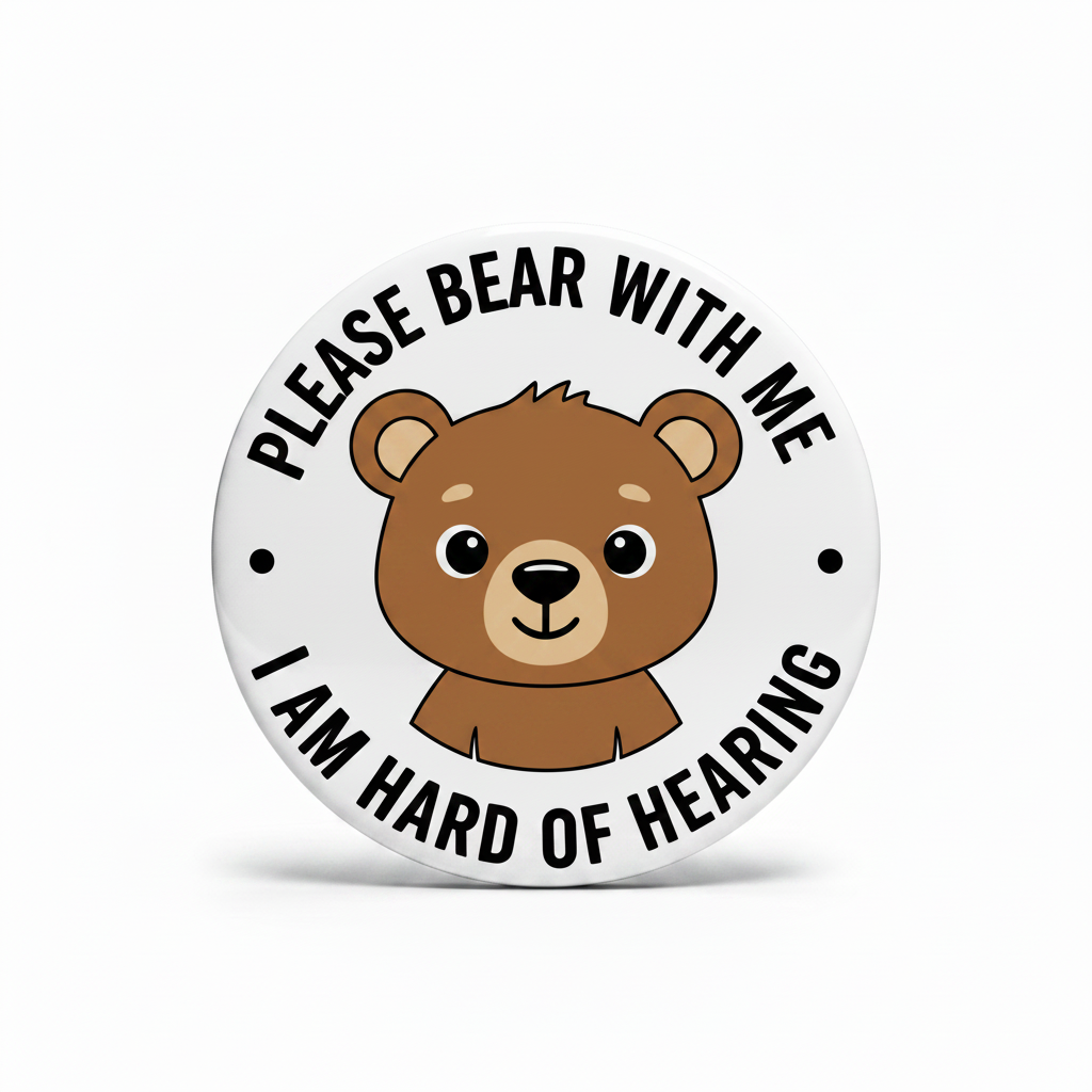 Please Bear With Me I Am Hard of Hearing Pinback 2.25-inch