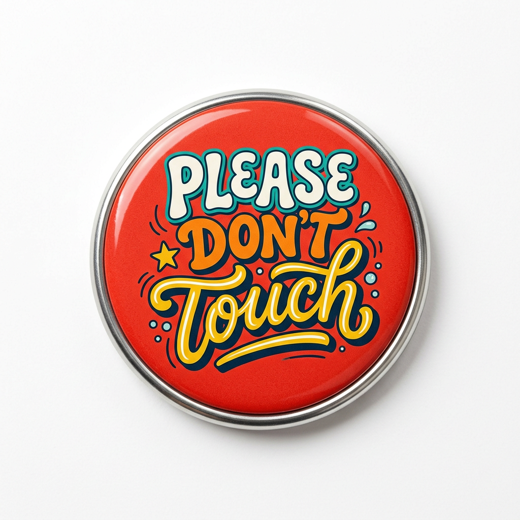 Please don't Touch Pin Button 2.25-inch