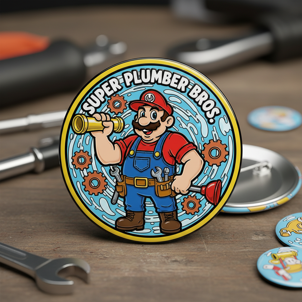 Plumber Pinback 2.25-inch