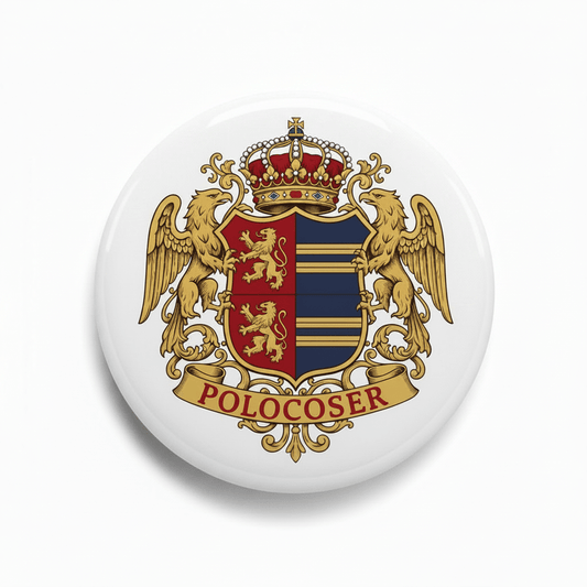 Polocoser Family Crest Coat of Arms Pinback 3-inch - My Pinbacks