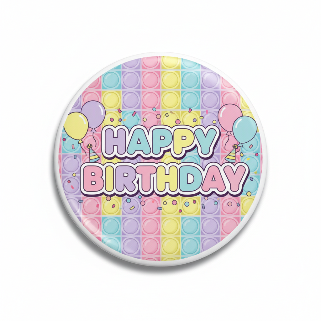 Funeral In Loving Memory Purple Floral Photo Pin Button 2.25-inch