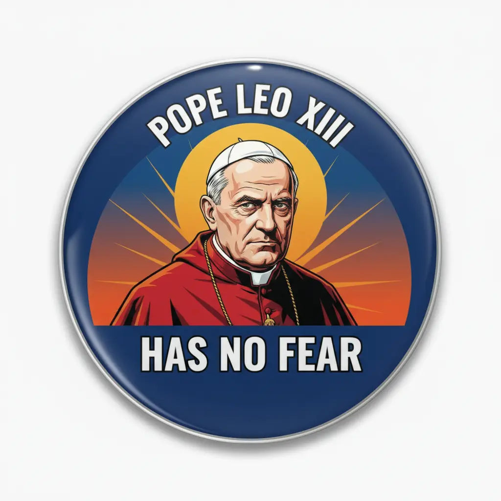 Pope Leo has no Fear Pin Button 2.25-inch - mypinbacks.com