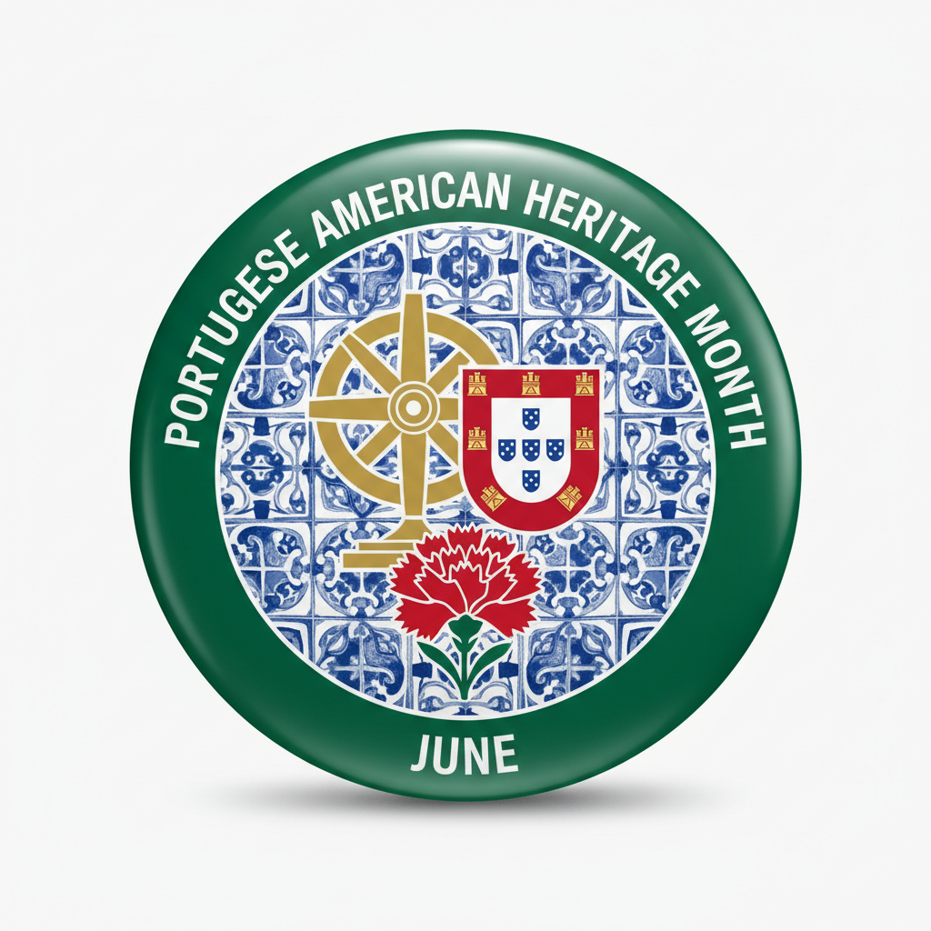 Portuguese American Heritage Month (June) Pinback 2.25-inch