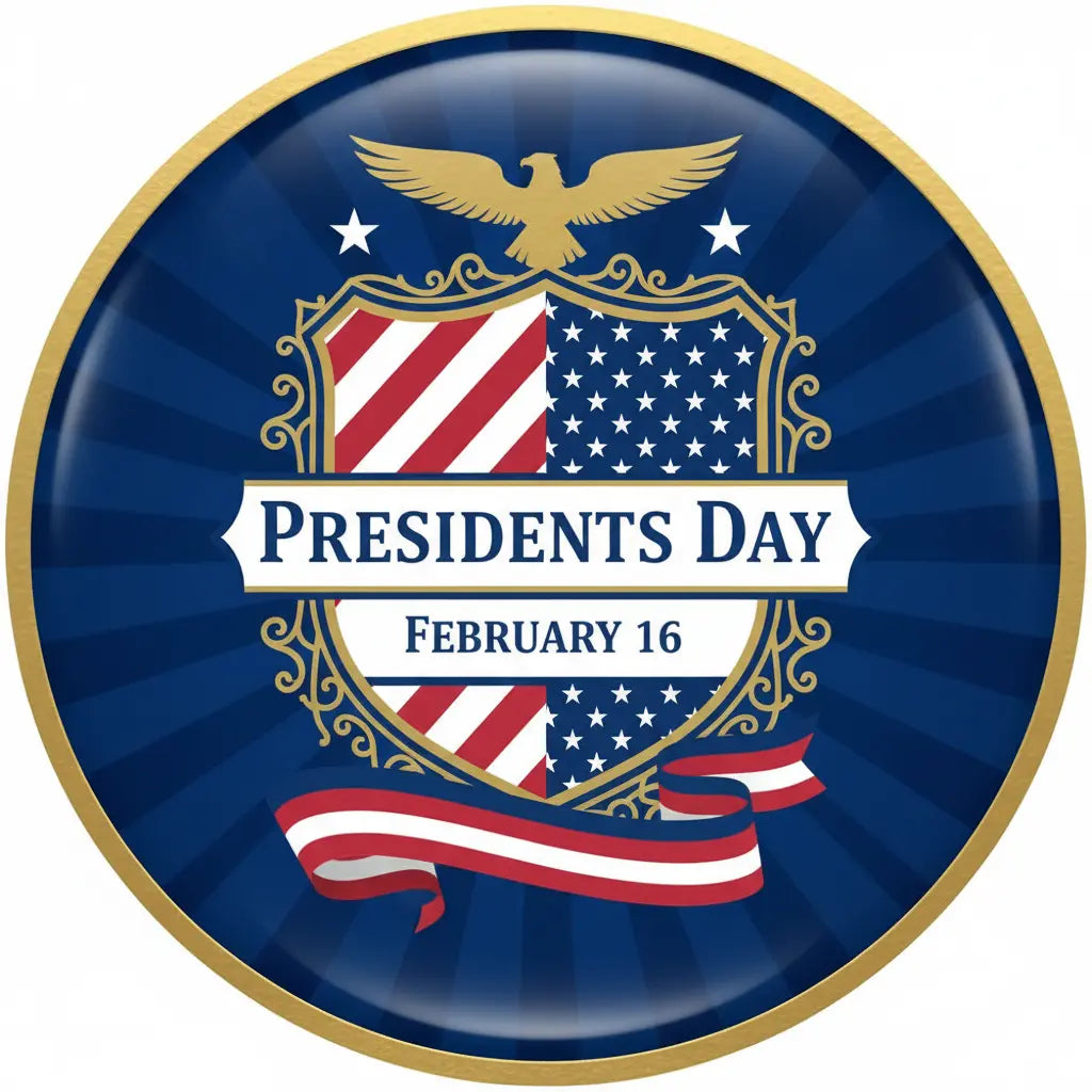 Presidents Day (February 16) Pin Button 2.25-inch - mypinbacks.com
