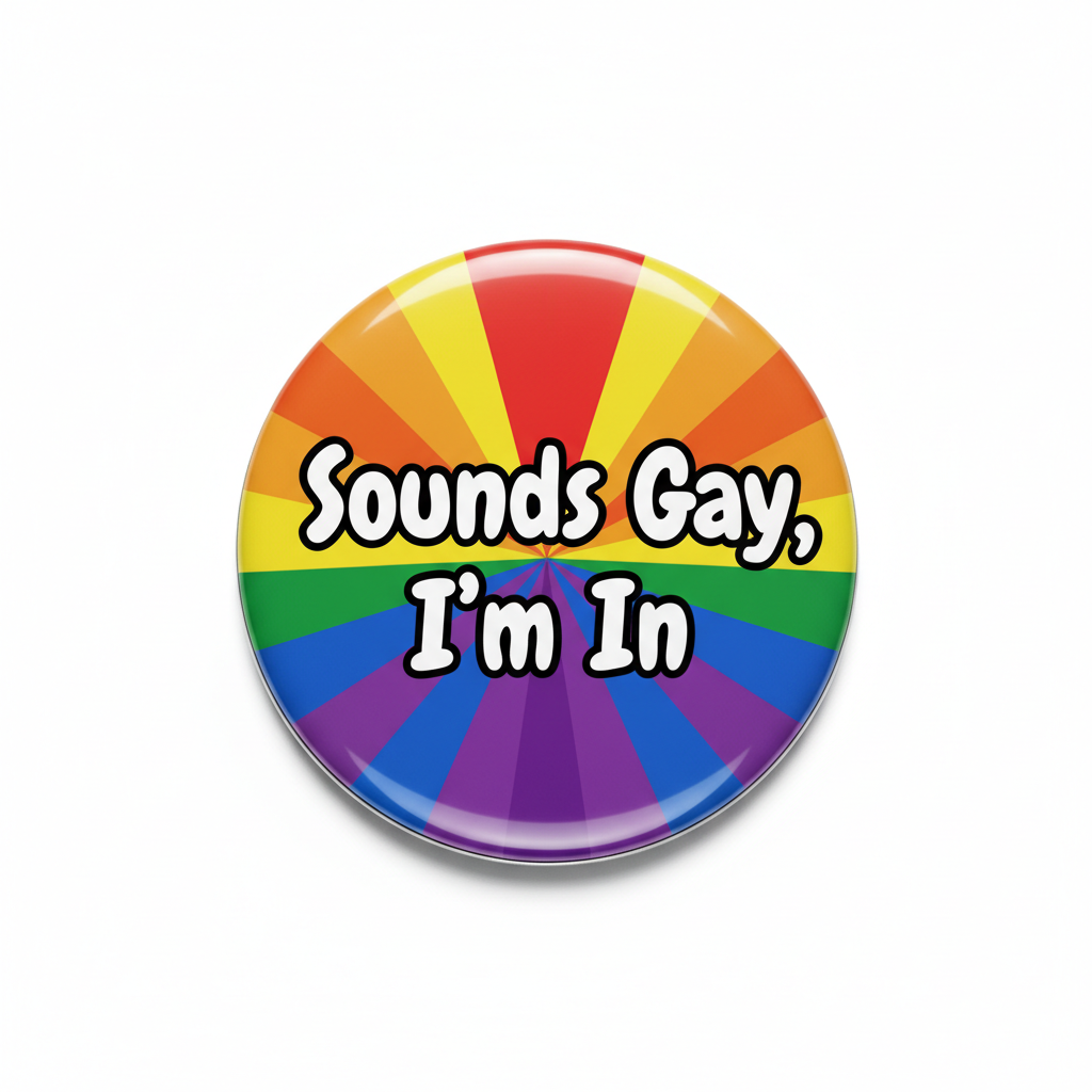 Pride LGBT Sounds Gay I'm In Gay Rainbow Pinback 2.25-inch